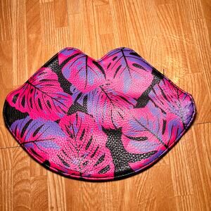 NYX Ulta Makeup Bag Lips Shape Black Pink Purple Tropical Leaf Cosmetic Pouch